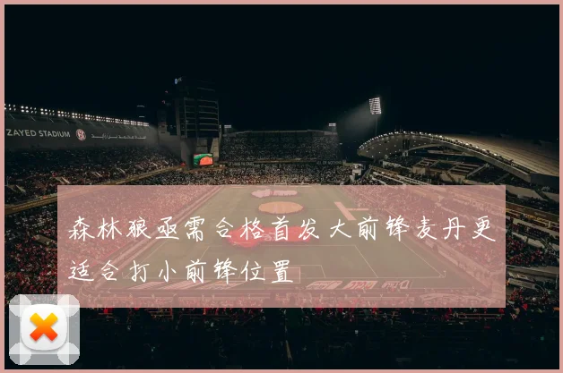 森林狼亟需合格首发大前锋麦丹更适合打小前锋位置